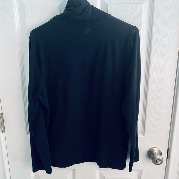 Talbots Turtleneck Tee Womens Size Xl Black Minimalist Old Money Long Sleeve - Picture 4 of 4